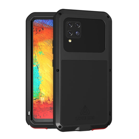 For Samsung Galaxy A42 LOVE MEI Metal Shockproof Waterproof Dustproof Protective Case with Glass(Black) by LOVE MEI