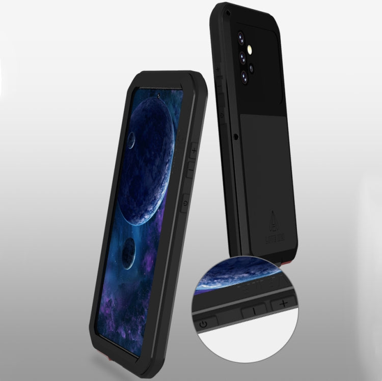 For Samsung Galaxy A52 5G / 4G LOVE MEI Metal Shockproof Waterproof Dustproof Protective Case with Glass(Yellow) by LOVE MEI