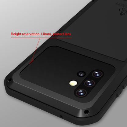 For Samsung Galaxy A52 5G / 4G LOVE MEI Metal Shockproof Waterproof Dustproof Protective Case with Glass(Yellow) by LOVE MEI