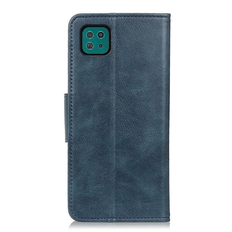 For Samsung Galaxy A22 5G(EU Version) Mirren Crazy Horse Texture Horizontal Flip Leather Case with Holder & Card Slots & Wallet(Blue) by buy2fix