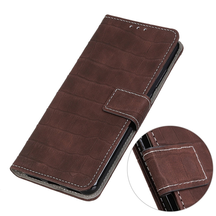 For Samsung Galaxy A22 5G(EU Version) Magnetic Crocodile Texture Horizontal Flip Leather Case with Holder & Card Slots & Wallet(Brown) by buy2fix