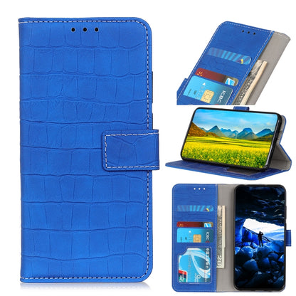 For Samsung Galaxy A22 5G(EU Version) Magnetic Crocodile Texture Horizontal Flip Leather Case with Holder & Card Slots & Wallet(Blue) by buy2fix