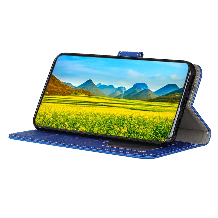For Samsung Galaxy A22 5G(EU Version) Magnetic Crocodile Texture Horizontal Flip Leather Case with Holder & Card Slots & Wallet(Blue) by buy2fix