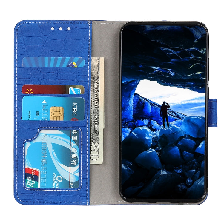 For Samsung Galaxy A22 5G(EU Version) Magnetic Crocodile Texture Horizontal Flip Leather Case with Holder & Card Slots & Wallet(Blue) by buy2fix