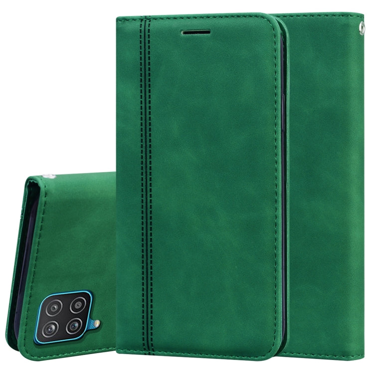 For Samsung Galaxy A12 5G Frosted Business Magnetic Horizontal Flip PU Leather Case with Holder & Card Slot & Lanyard(Green) by buy2fix