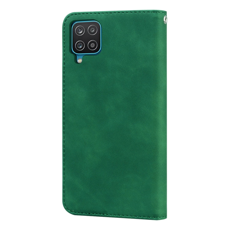 For Samsung Galaxy A12 5G Frosted Business Magnetic Horizontal Flip PU Leather Case with Holder & Card Slot & Lanyard(Green) by buy2fix