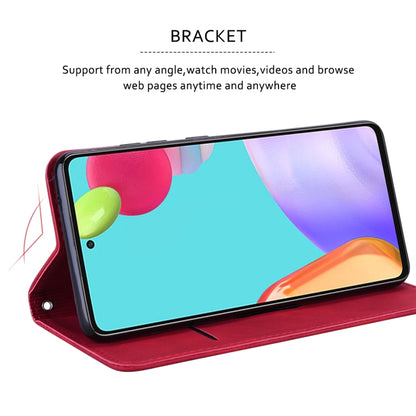 For Samsung Galaxy A32 4G Frosted Business Magnetic Horizontal Flip PU Leather Case with Holder & Card Slot & Lanyard(Red) by buy2fix