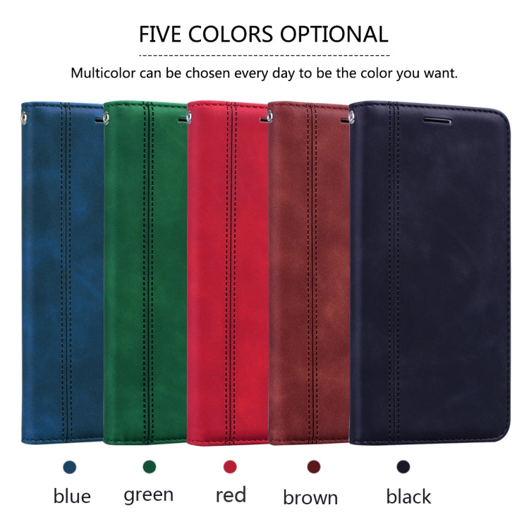 For Samsung Galaxy A32 4G Frosted Business Magnetic Horizontal Flip PU Leather Case with Holder & Card Slot & Lanyard(Red) by buy2fix