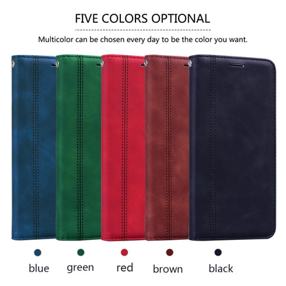 For Samsung Galaxy A32 4G Frosted Business Magnetic Horizontal Flip PU Leather Case with Holder & Card Slot & Lanyard(Red) by buy2fix