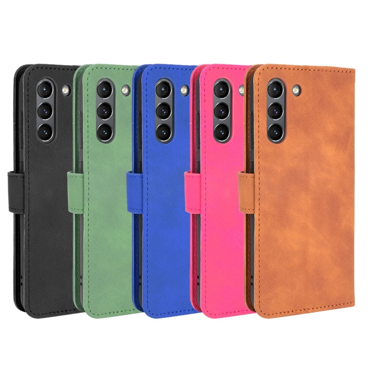 For Samsung Galaxy S21 FE Solid Color Skin Feel Magnetic Buckle Horizontal Flip Calf Texture PU Leather Case with Holder & Card Slots & Wallet(Green) by buy2fix