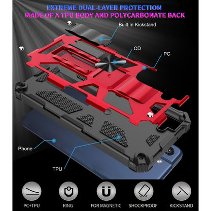 For Samsung Galaxy S21 FE Shockproof TPU + PC Magnetic Protective Case with Holder(Rose Gold) by buy2fix