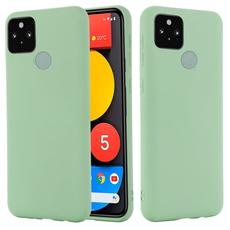 For Google Pixel 5A Solid Color Liquid Silicone Dropproof Full Coverage Protective Case(Green) by buy2fix