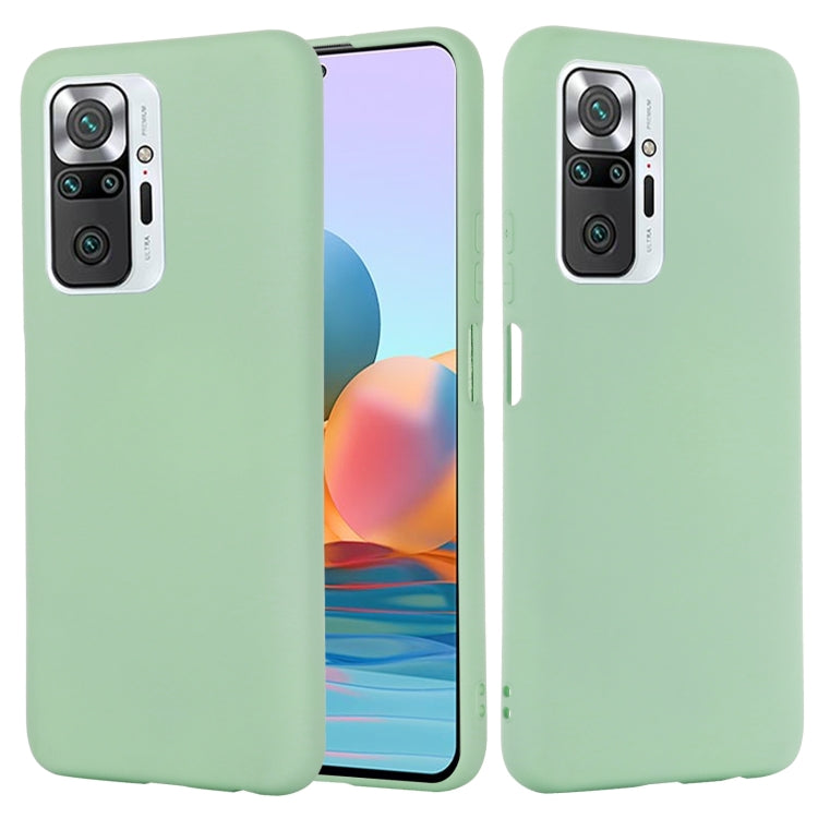 For Xiaomi Redmi Note 10 Pro Max Solid Color Liquid Silicone Dropproof Full Coverage Protective Case(Green) by buy2fix