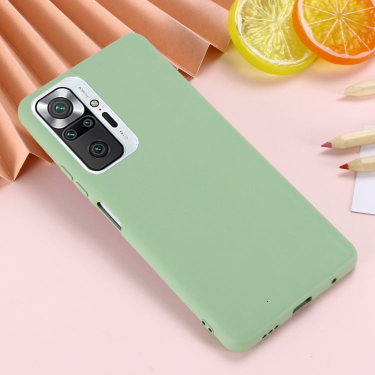 For Xiaomi Redmi Note 10 Pro Max Solid Color Liquid Silicone Dropproof Full Coverage Protective Case(Green) by buy2fix