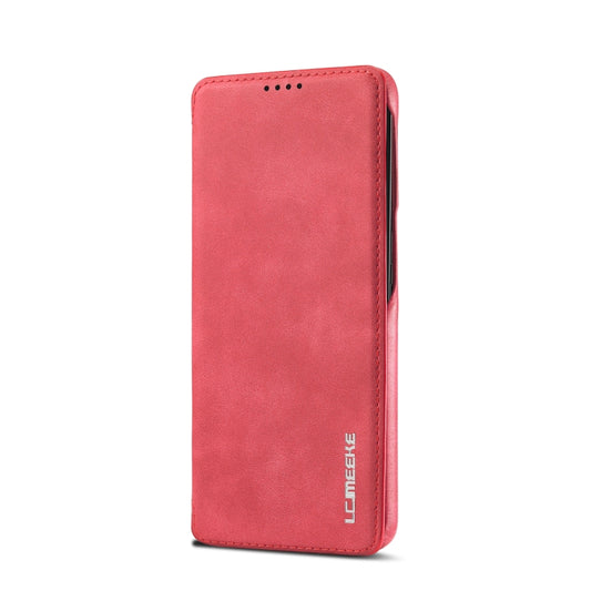 For Samsung Galaxy S21 FE LC.IMEEKE Hon Ancient Series Horizontal Flip Leather Case with Holder & Card Slot(Red) by LC.IMEEKE