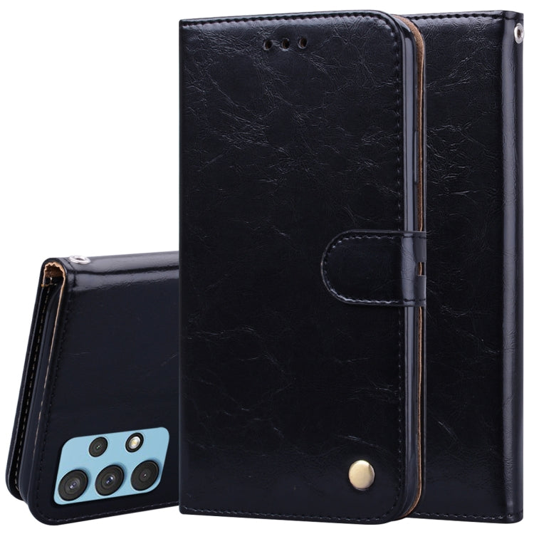 For Samsung Galaxy A32 4G Business Style Oil Wax Texture Horizontal Flip Leather Case with Holder & Card Slots & Wallet(Black) by buy2fix