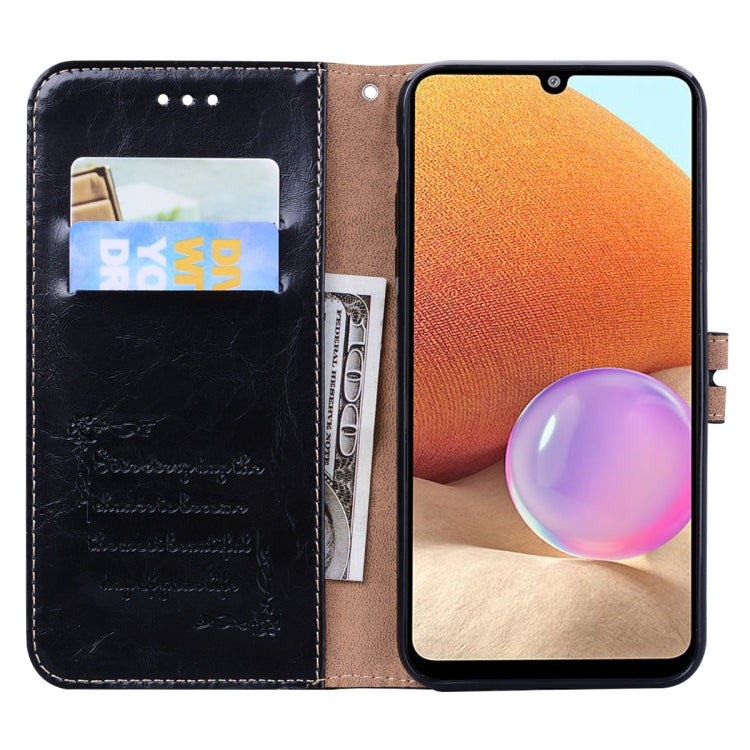 For Samsung Galaxy A32 4G Business Style Oil Wax Texture Horizontal Flip Leather Case with Holder & Card Slots & Wallet(Black) by buy2fix