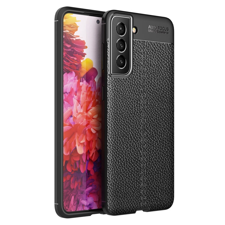 For Samsung Galaxy S21 FE Litchi Texture TPU Shockproof Case(Black) by buy2fix