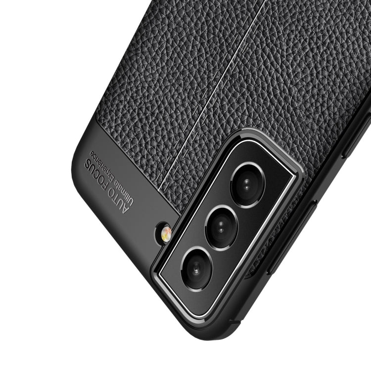 For Samsung Galaxy S21 FE Litchi Texture TPU Shockproof Case(Black) by buy2fix