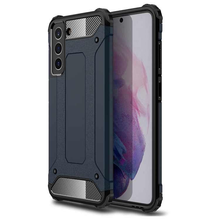 For Samsung Galaxy S21 FE Magic Armor TPU + PC Combination Case(Navy Blue) by buy2fix