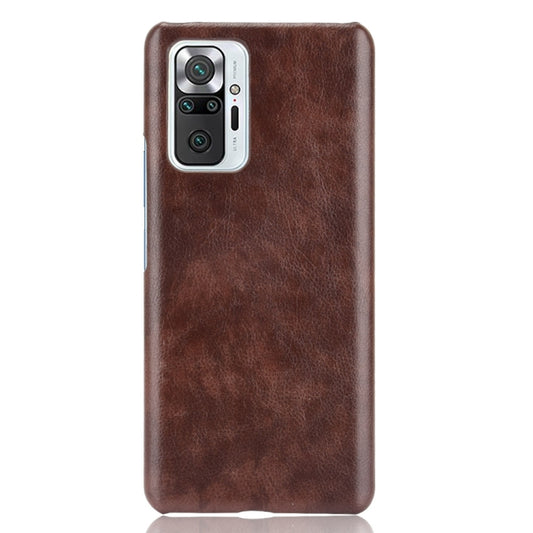 For Xiaomi Redmi Note 10 Pro (India version) / Note 10 Pro Max Shockproof Litchi Texture PC + PU Case(Brown) by buy2fix