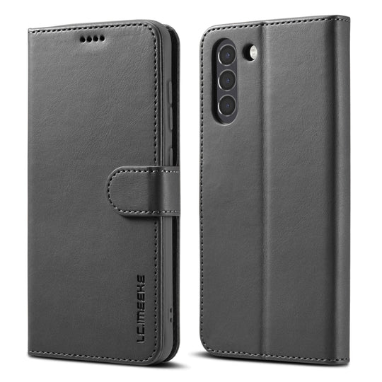 For Samsung Galaxy S21 FE LC.IMEEKE Calf Texture Horizontal Flip Leather Case, with Holder & Card Slots & Wallet(Black)