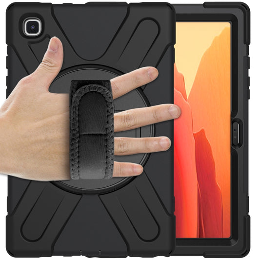 For Samsung Galaxy Tab A7 10.4 2020 T500 / T505 Shockproof Colorful Silicone + PC Protective Case with Holder & Shoulder Strap & Hand Strap(Black) by buy2fix