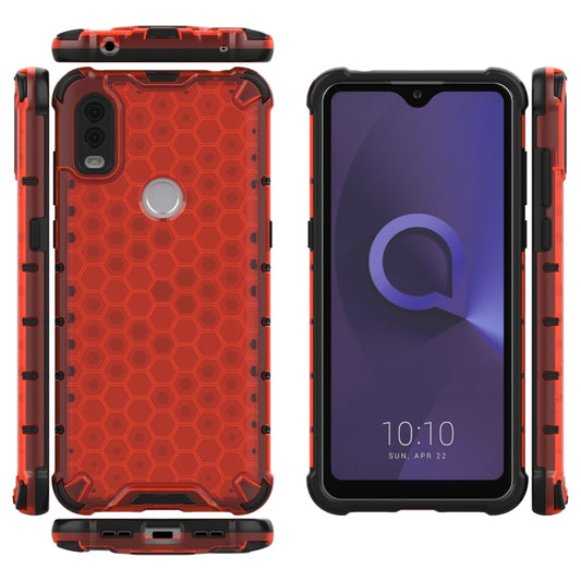 For Alcatel 1V (2020) Shockproof Honeycomb PC + TPU Case(Red) by buy2fix
