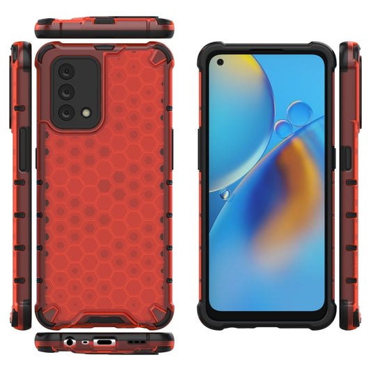 For OPPO A74 4G Shockproof Honeycomb PC + TPU Case(Red) by buy2fix