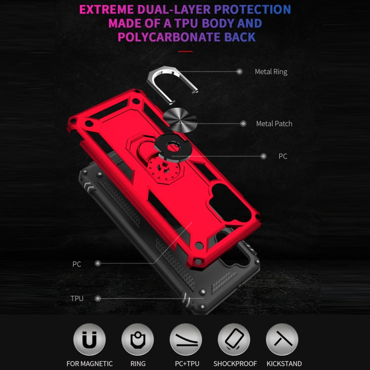For Samsung Galaxy A32 5G Shockproof TPU + PC Protective Case with 360 Degree Rotating Holder(Silver) by buy2fix