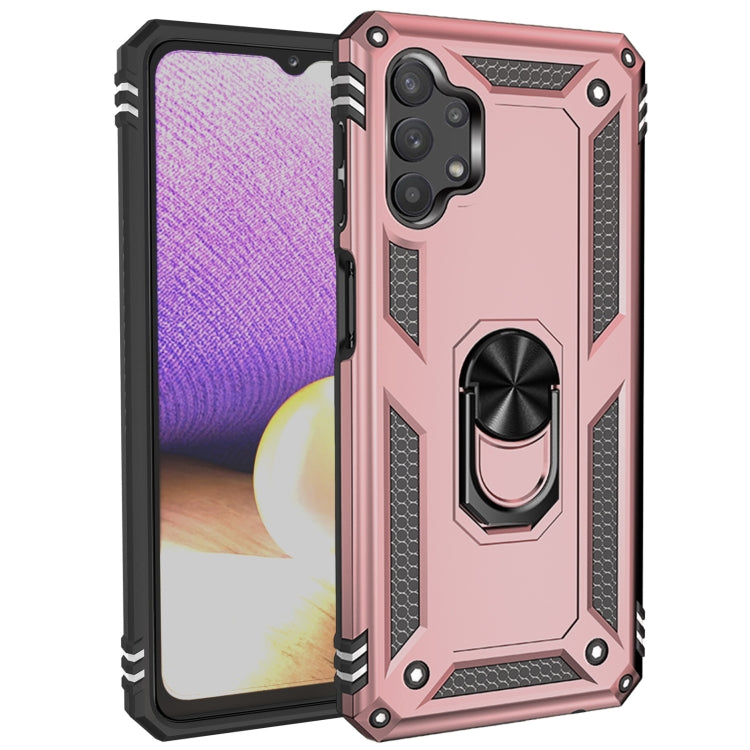 For Samsung Galaxy A32 5G Shockproof TPU + PC Protective Case with 360 Degree Rotating Holder(Rose Gold) by buy2fix