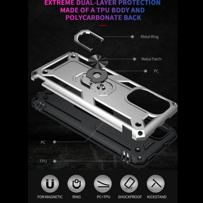For Xiaomi Redmi K40 / K40 Pro Shockproof TPU + PC Protective Case with 360 Degree Rotating Holder(Silver) by buy2fix
