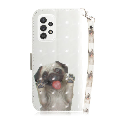 For Samsung Galaxy A52 5G / 4G 3D Painted Pattern Magnetic Attraction Horizontal Flip Leather Case with Holder & Card Slot & Wallet & Lanyard(Pekingese Dag) by buy2fix