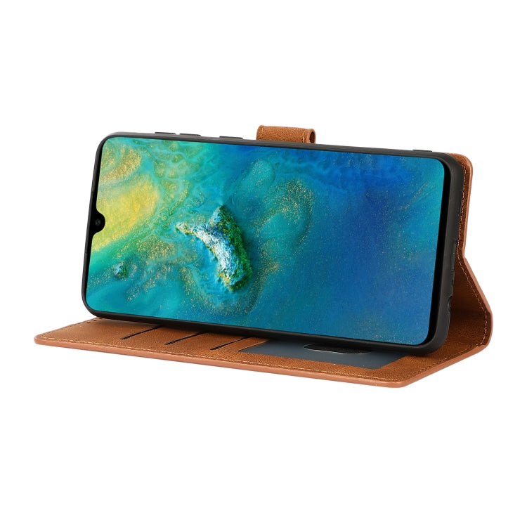 For Samsung Galaxy A02 (EU Version) Fantasy Classic Skin-feel Calfskin Texture Magnetic Buckle Horizontal Flip PU Leather Case with Holder & Card Slot & Wallet(Brown) by buy2fix