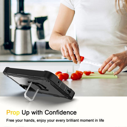 For Samsung Galaxy S20 FE / FE 5G PC + Rubber 3-layers Shockproof Protective Case with Rotating Holder(Black) by buy2fix