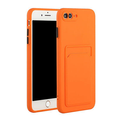 Card Slot Design Shockproof TPU Protective Case For iPhone 8 & 7(Orange) by buy2fix