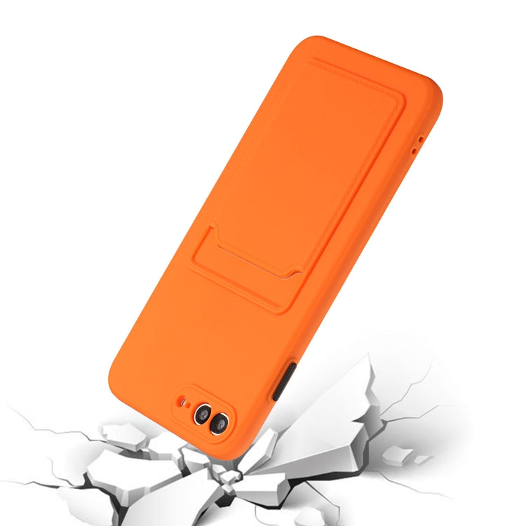 Card Slot Design Shockproof TPU Protective Case For iPhone 8 & 7(Orange) by buy2fix