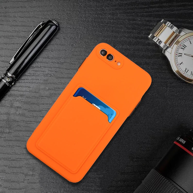 Card Slot Design Shockproof TPU Protective Case For iPhone 8 & 7(Orange) by buy2fix