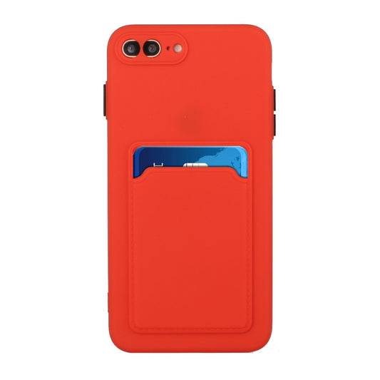 Card Slot Design Shockproof TPU Protective Case For iPhone 8 & 7(Red) by buy2fix