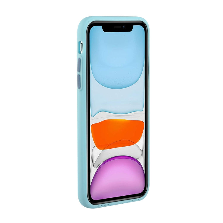 Card Slot Design Shockproof TPU Protective Case For iPhone 11(Sky Blue) by buy2fix