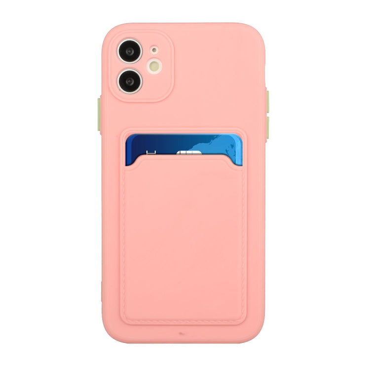 Card Slot Design Shockproof TPU Protective Case For iPhone 11(Pink) by buy2fix