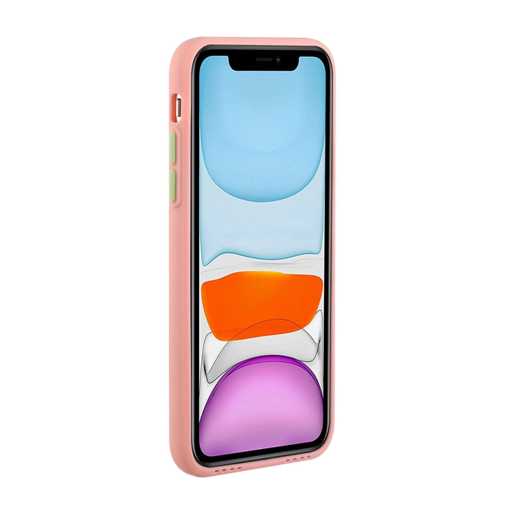 Card Slot Design Shockproof TPU Protective Case For iPhone 11(Pink) by buy2fix