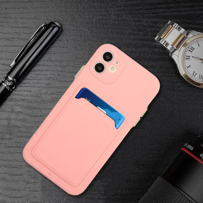 Card Slot Design Shockproof TPU Protective Case For iPhone 11(Pink) by buy2fix