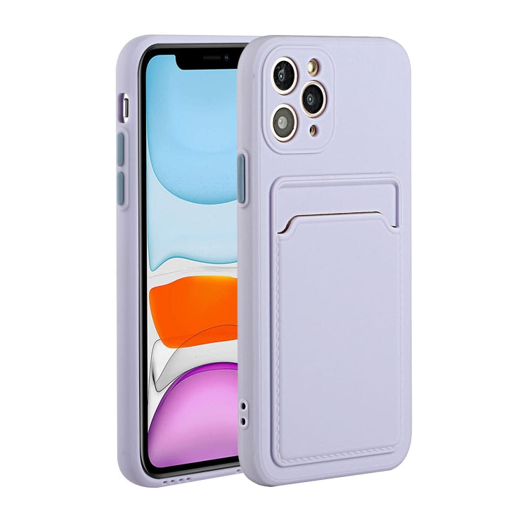 Card Slot Design Shockproof TPU Protective Case For iPhone 11 Pro Max(Purple) by buy2fix