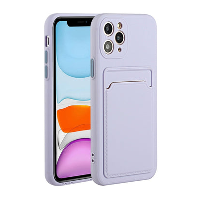 Card Slot Design Shockproof TPU Protective Case For iPhone 11 Pro Max(Purple) by buy2fix