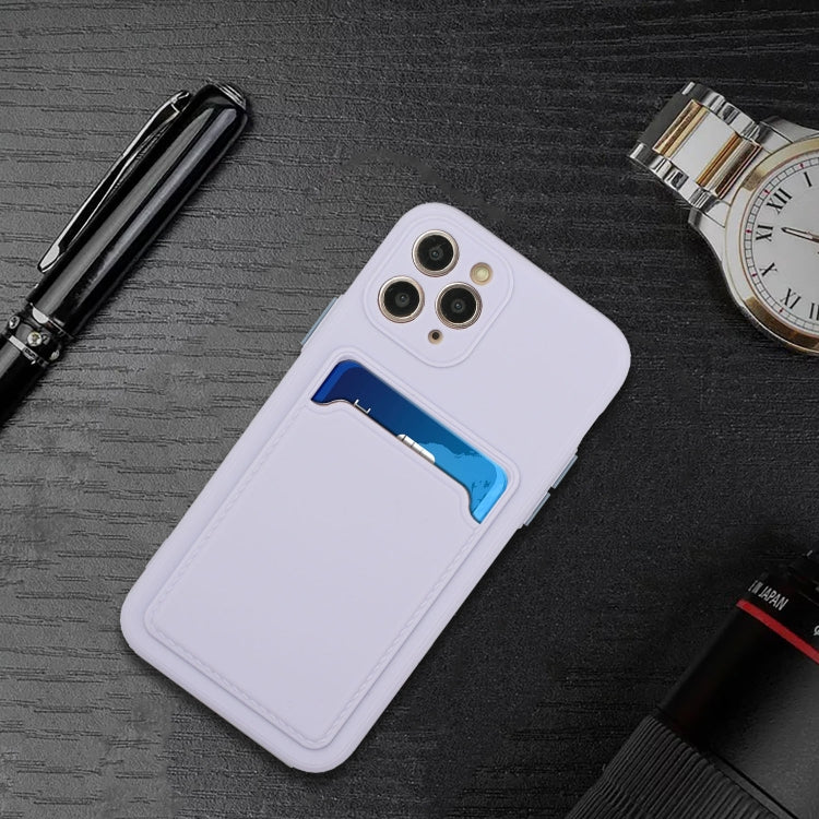 Card Slot Design Shockproof TPU Protective Case For iPhone 11 Pro Max(Purple) by buy2fix