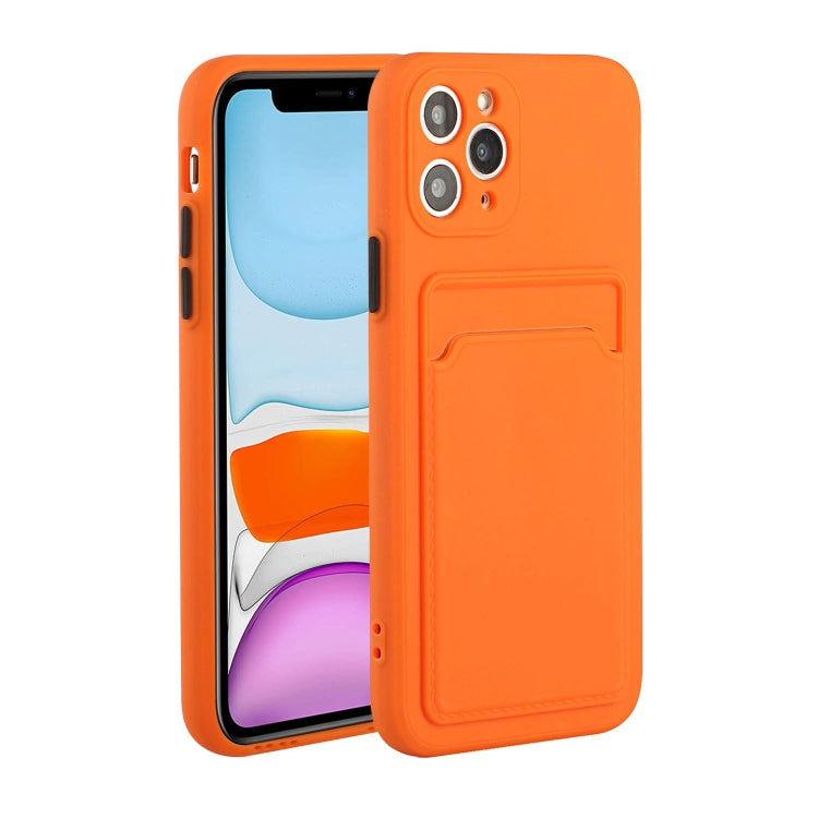 Card Slot Design Shockproof TPU Protective Case For iPhone 11 Pro Max(Orange) by buy2fix
