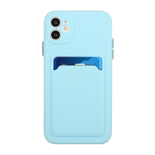For iPhone 12 mini Card Slot Design Shockproof TPU Protective Case (Sky Blue) by buy2fix