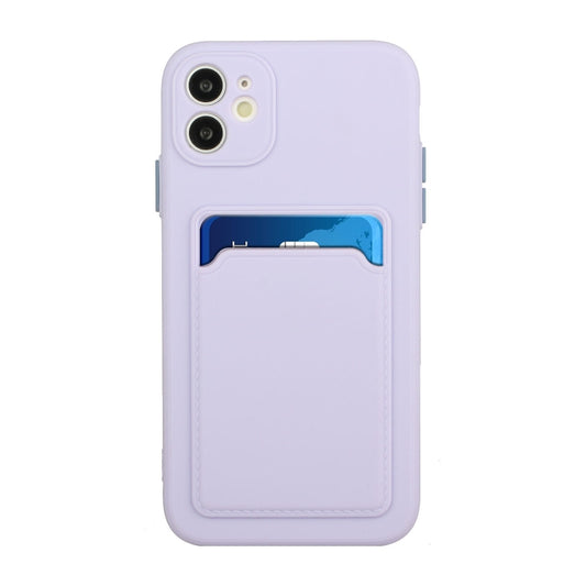 For iPhone 12 mini Card Slot Design Shockproof TPU Protective Case (Purple) by buy2fix