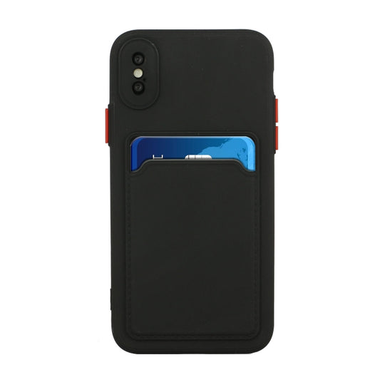 For iPhone X / XS Card Slot Design Shockproof TPU Protective Case(Black) by buy2fix